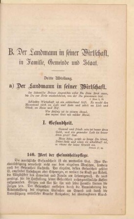 a) Der Landmann in seiner Wirtschaft