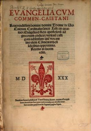 Evangelia cum Commentariis