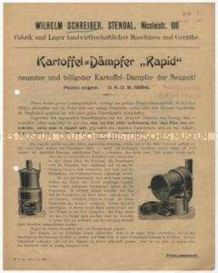 Kartoffeldämper "Rapid" und "Heureka"