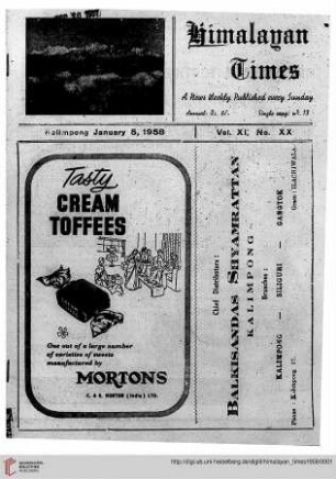 No. XX (05 January 1958)