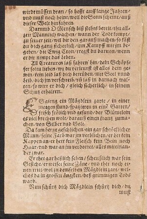 Es gieng ein Mägdlein zarte/ in einer || morgen stund/