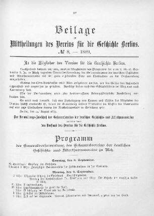 Programm der Generalversammlung des Gesammtvereins der deutschen Geschichts- und Alterthumsvereine