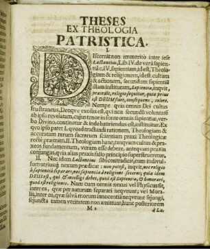 Theses Ex Theologia Patristica.