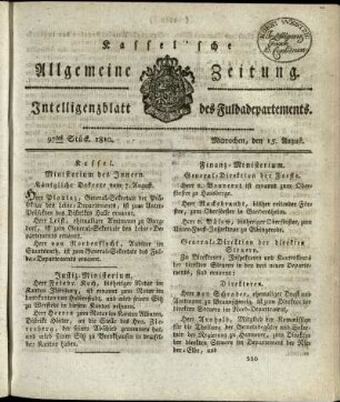 97tes Stueck, Mitwochen, den 15. August 1810