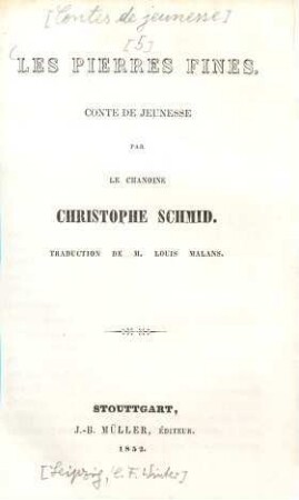 Les pierres fines : conte de jeunesse