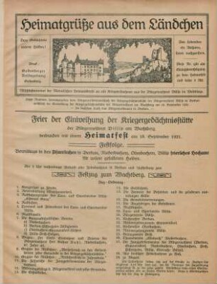 1921: Heimatgrüße aus dem Ländchen