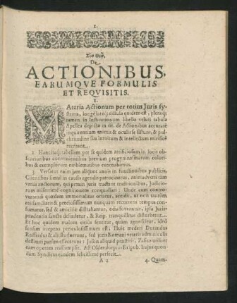 De Actionibus Earumque Formulis Et Requisitis.