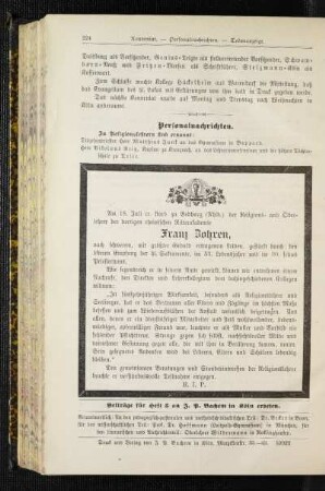 Franz Zohren : [Nekrolog]