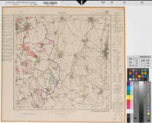 Katasteramt Soest  Kreis Soest, Meßtischblatt Anröchte 4415, Farbige Einzeichnung mit Namensliste