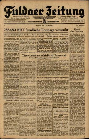 Ausgabe vom Freitag, den 02. März 1945.