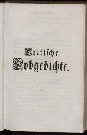 Critische Lobgedichte.