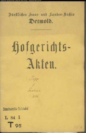Topp, Bartold gegen Franz Frohnes Kinder Vormunde - Immission (Besitzeinweisung)