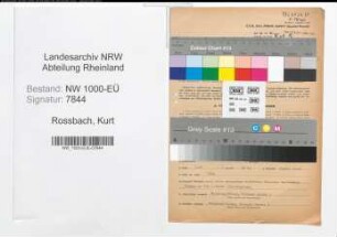 Entnazifizierung Kurt Rossbach, geb. 22.02.1913 (Zollinspektor)