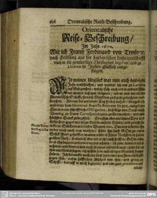 Orientalische Reise-Beschreibung, Im Jahr 1670