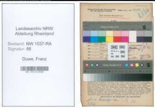 Entnazifizierung Franz Duwe , geb. 25.03.1904 ()