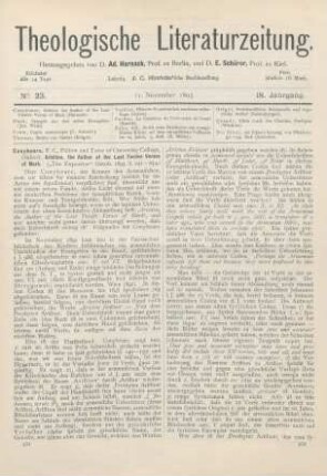 561-564 [Rezension] Conybeare, F. C., Aristion, the Author of the Last Twelve Verses of Mark