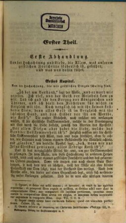 Uebung der christlichen Vollkommenheit, 1