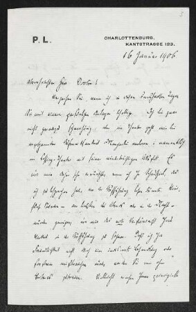 Brief von Paul Lindau an Gerhart Hauptmann