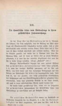 225-241 Die thomistische Lehre vom Weltanfange in ihrem geschichtlichen Zusammenhange