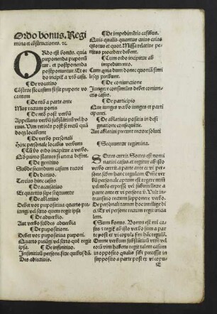 Ordo bonus. Regimina et co[n]structiones. [et]c.