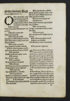 Ordo bonus. Regimina et co[n]structiones. [et]c.
