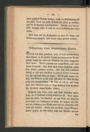[Behandlung eines neugebohrnen Kindes. - Von der Wendung.]