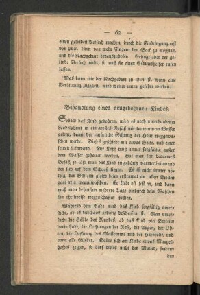 [Behandlung eines neugebohrnen Kindes. - Von der Wendung.]
