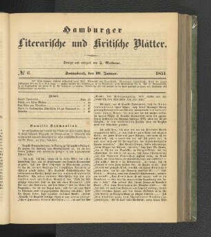 No. 6. 18. Januar 1851