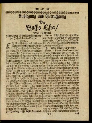 Außlegung und Betrachtung Des Buchs Esra