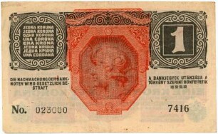 Geldschein, 1 Korona, 1919