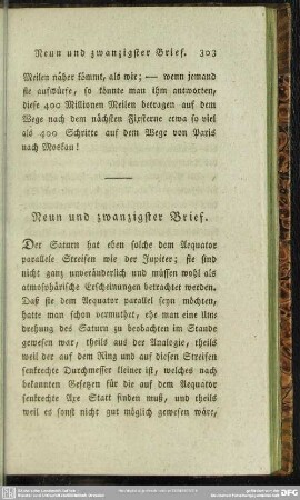 Neun und zwanzigster Brief