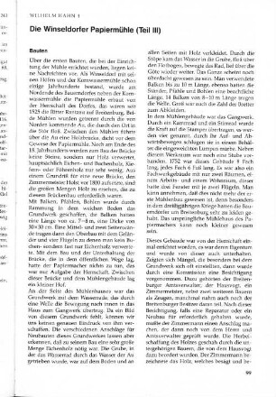 Die Winseldorfer Papiermühle (Teil III)