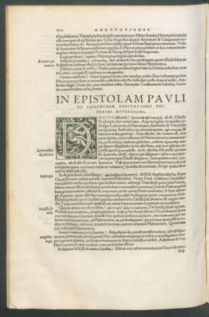 In Epistolam Pauli Ad Philemonem Annotationes Des. Erasmi Roterodami.