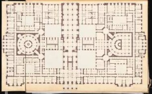 Preußisches Parlament, Berlin Schinkelwettbewerb 1868: Grundriss Erdgeschoss