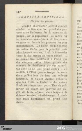 Chapitre Troisieme. Du soin des pauvres.