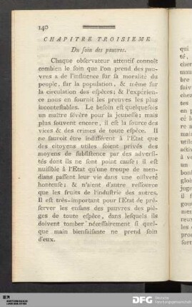 Chapitre Troisieme. Du soin des pauvres.
