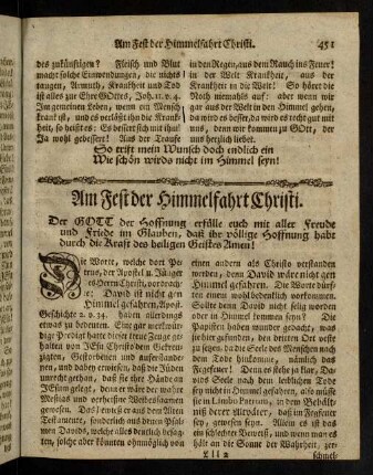 451-464, Im Fest der Himmelfahrt Christi