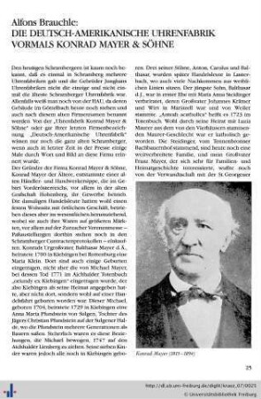 Die deutsch-amerikanische Uhrenfabrik vormals Konrad Mayer & Söhne.