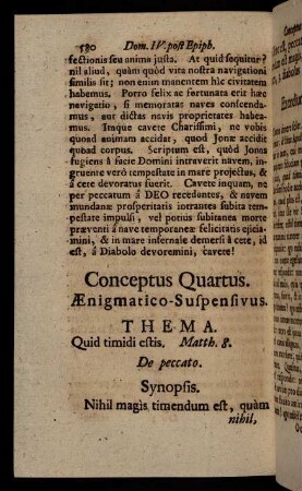 580-594, Conceptus Quartus AEnigmatico-Suspensivus. - Conceptus Quintus Politico-Christianus.