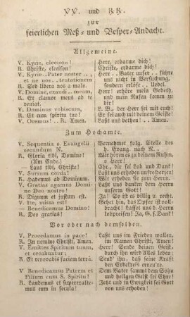 [...] zur feierlichen Meß- und Vesper-Andacht.