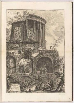 Altra veduta del tempio della Sibilla in Tivoli (Andere Ansicht des Sibyllen-Tempels in Tivoli), aus der Folge "Vedute di Roma"