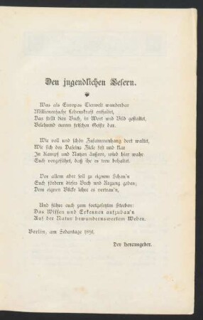Den jugendlichen Lesern.