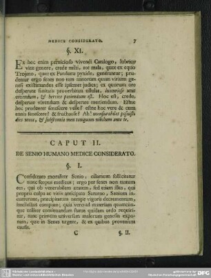 Caput II. De Senio Humano Medice Considerato