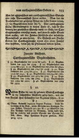 Zweyter Abschnitt. Carthaginensische Begebenheiten