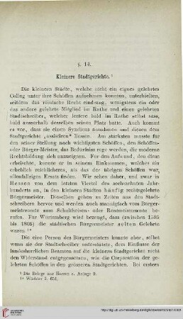 § 14: Kleinere Stadtgerichte