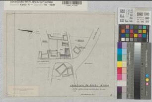 Roxel (Münster) Postamt Lageplan 1963 1 : 500 29,5 x 35,5 Zeichnung Oberpostdirektion Münster