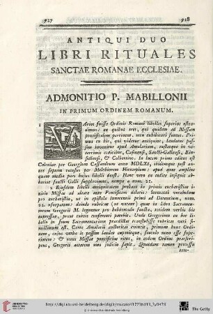 Antiqui duo Libri Rituales Sanctae Romanae Ecclesiae