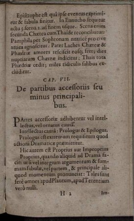 Cap. VII. De partibus accessoriis seu minus principalibus