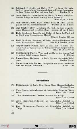 Porzellane (Nr. 178-238)