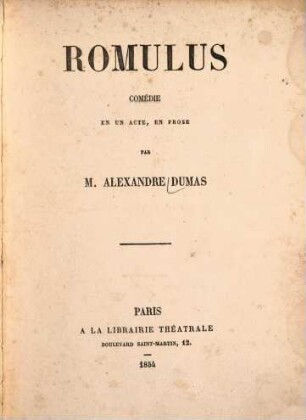 Romulus : Comédie en un acte, en prose